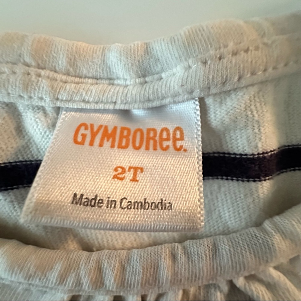 Gymboree Black and White Striped Long Sleeve Tee - Picture 3 of 5